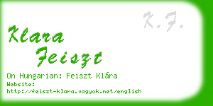 klara feiszt business card
